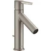 Hansgrohe Einhebel-Waschtischmischer AXOR STARCK 100 DN 15 m HGri m ZAG 1 1/4Zoll Stain st op mit Zugstangen-Ablaufgarnitur 1 1/4Z stainless steel optic
