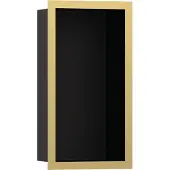 Hansgrohe XtraStoris Individual Wandnische Mattschwarz mit Designrahmen 300/150/100, Polished Gold Optic