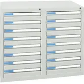 Stumpf Schubladenschrank Serie ESTA, 16 Schubladen lichtgrau (16x100mm)