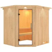 Karibu Sauna »Maardu«, für 3 Personen, ohne Ofen - beige