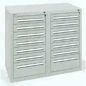 Stumpf Schubladenschrank Serie T-100/35-2, 14 Schubladen lichtgrau (12x100, 2x200mm)