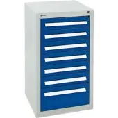 Stumpf Schubladenschrank Serie T-100/35-1, 7 Schubladen enzianblau (6x100, 1x200mm)