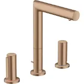 Hansgrohe 3-Loch-Waschtischarmatur AXOR UNO 200 Zerogriff brushed red gold brushed red gold