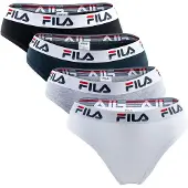 FILA Damen Brazilian Slip - 4er Pack, Logo-Bund, Cotton Stretch, einfarbig