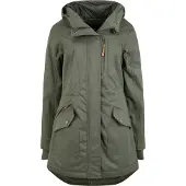 Oxmo OXBella Damen Parka Übergangsmantel Lange Jacke mit Kapuze Pattentaschen Regular fit