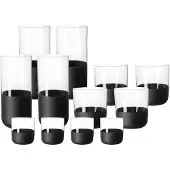 Villeroy & Boch Gläser-Set "Bargläser Manufacture Rock 12er Set schwarz-transparent"