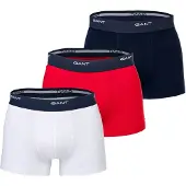 Gant Boxershorts "Boxershort 3er Pack", Herren, Gr. L, bunt (dunkelblau, weiß, rot), Obermaterial: 95% Baumwolle CO. 5% Elasthan EL., Unterhosen Boxershorts