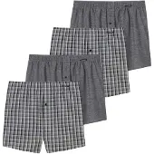 Schiesser Herren Web-Boxershorts, 4er Pack - Unterhose, Baumwolle