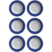Ritzenhoff & Breker Suppenteller "Suppenteller Doppio ø 22 cm 6er Set", blau (indigo blau), Speiseteller, Suppenteller