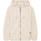 Oxmo Kapuzensweatjacke "Kapuzenfleecejacke OXBerina", Damen, Gr. M, beige (oatmeal), Obermaterial: 100% Polyester PES., Sweatjacken Kapuzensweatjacke