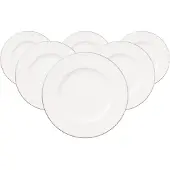 Villeroy & Boch Brotteller "Brotteller Anmut Platinum No.1 ø 16,4 cm 6er Set weiß"