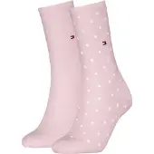 Tommy Hilfiger Socken "TH WOMEN SOCK DOT 2P" 2 Paar, 2 Paar tlg. mit feinem Rippenbündchen und Logostickerei