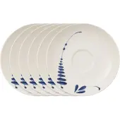 Villeroy & Boch Untertasse "Kaffee- / Teeuntertassen Vieux Luxembourg Brindille ø 14,8 cm 6er Set weiß-blau"