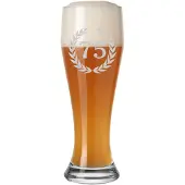 Luxentu Bierglas "Weizenbierglas mit Gravur 75. Jubiläum 0,5 l transparent"