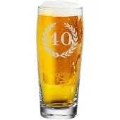 Luxentu Bierglas "Willi Becher Bierglas mit Gravur 40. Jubiläum 0,5 l transparent", bunt (transparent), 1 tlg., Glas, Trinkgefäße, Bierglas