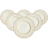 Villeroy & Boch Brotteller "Brotteller Ivoire ø 18 cm 6er Set weiß-gold"