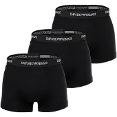 Emporio Armani für Herren. EM000259_AF14132 Set 3 Boxershorts aus elastischem Baumwoll-Strick Essential schwarz (S), Heimtextilien, Baumwoll