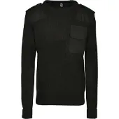 Brandit weiches Herren Sweatshirt Klettverschluss Schwarz