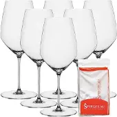 Spiegelau Rotweinglas "Bordeauxgläser + Poliertuch Hi-Lite 650 ml 6er Set transparent"