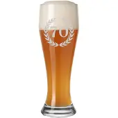 Luxentu Bierglas "Weizenbierglas mit Gravur 70. Jubiläum 0,5 l transparent"