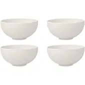 Villeroy & Boch Suppenteller "Suppen Bol Manufacture Rock Blanc Ø 12,5 cm 4er Set weiß"