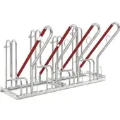 WSM Fahrradständer 4504, Bodenmontage / freistehend, Einstellparker, Breite 140cm, für 4 Fahrräder