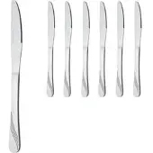 Gräwe Tafelmesser Stralsund, Wellenschliff, 21 cm, Edelstahl 18/0, silber poliert, 6 Stück