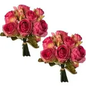 Creativ Green Kunstblume Rosenbouquet, pink, Höhe 29 cm, 2 Stück