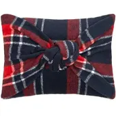 PAD Dekokissen "TARTAN BOW, Made in Europe", rot, blau, kariert, B:30cm L:40cm, Polyester, Dekokissen_Sitzkissen_Kissenhüllen, Dekokissen, Kissenhülle ohne Füllung, Karo-Design, 1 Stück, 30x40 cm