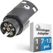 Valonic Anhänger-Adapter für PKW / LKW, 7 auf 13 polig, 12V, für Anhängerkupplung