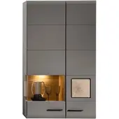 Innostyle Fun Plus II Hängevitrine inkl. LED-Beleuchtung Basalt/Eiche Altholz Grau/Braun