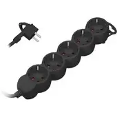 ORNO Steckdosenleiste ORAE13149, mit 3m Kabel, 5-fach in schwarz
