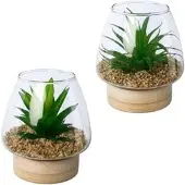 Creativ Green Kunstpflanze Sukkulenten-Mix, im Topf, Höhe 14 cm, 2 Stück