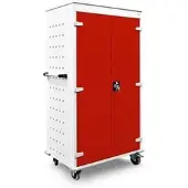 Rotstahl Laptopwagen 462898, grau / rot, 26 Ladeplätze