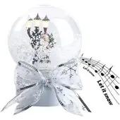 INFACTORY Schneekugel NX8137944, aus Kunststoff, mit Schnee, Weihnachtsmann, mit Licht, Musik & Schneewirbel, 14 x 19,5 cm