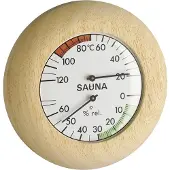 TFA-Dostmann TFA 40.1028 Sauna-Thermometer Abachi Echtholz Hygrometer