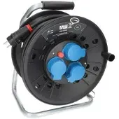 Kalle-das-Kabel Kabeltrommel 118017, für außen IP44, 3x Schutzkontaktsteckdose, Kabeltyp H07RN 2,5 mm2, 25 m