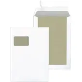 Mailmedia Versandtaschen weiß, C4, mit Fenster, haftklebend, Kraftpapier, 100 Stück
