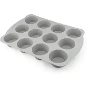 Backefix Backform Komfort MF12K, für 12 Muffins, aus Silikon, 39 x 26 x 4 cm, grau, Muffinform