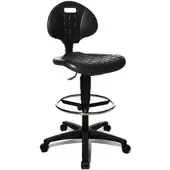 Topstar Arbeitsstuhl Tec 20, 72220 PU0 M, schwarz, mit Rollen & Fußring, PU-Schaum, bis 110 kg