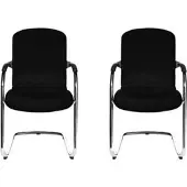 Topstar Besucherstuhl Open Chair 110, stapelbar, Armlehnen, Freischwinger, Stoff, schwarz, 2 Stück
