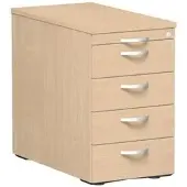 Geramöbel Standcontainer Flex, buche, mit 5 Schubladen, abschließbar, Tiefe 80cm