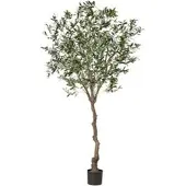 Creativ Green Kunstpflanze Olivenbaum, Kunstbaum im Topf mit Kunststoffstamm, Höhe 240 cm