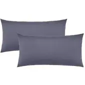 NatureMark Kissenbezug Jersey, anthrazit, aus Baumwolle, 40x60 cm, 2 Stück