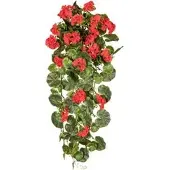 Creativ Green Kunstblume Geranien-Ranke, UV-beständig, rot, hängend, Höhe 80 cm
