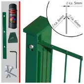 FA-Bausysteme Doppelstabzaun Moosgrün 6-5-6 Leiste 1230 mm 2,5 m
