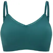 Schiesser Bustier "Invisible Soft Lace" herausnehmbare Pads, V-Ausschnitt, Spitze vorn, Lasercut-Abschlüsse