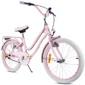 Sun baby Heart Bike Kinderfahrrad 20 Zoll Mädchen, Fahrrad für Kinder ab 6 Jahre, 1-Gang, V-Brake, Gepäckträger, Reflektoren Silver Moon Rosa, 20 Zoll