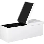 Casaria Sitzbank Weiß 115x38x38cm mit Klappdeckel