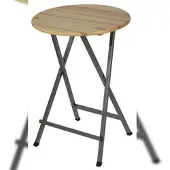 Metro Professional Bistro Stehtisch klappbar, Stahl/Kiefernholz, Ø 78 x 110 cm, rund, braun